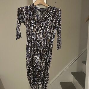 BCBGMaxAzria Long Sleeve Dress - Black, White, Blue